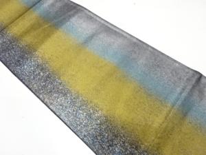 引箔　縞にのり散らし模様　袋帯